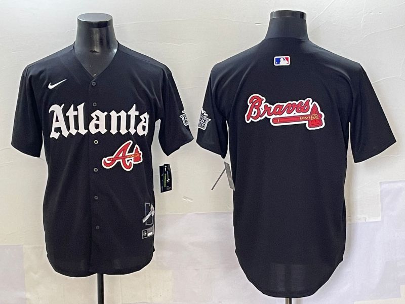 Men 2025 Atlanta Braves Blank Black Five generations Joint Name Nike MLB Jersey style 12->atlanta braves->MLB Jersey